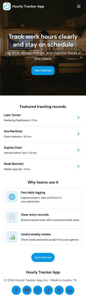 Hourly Tracker App Template