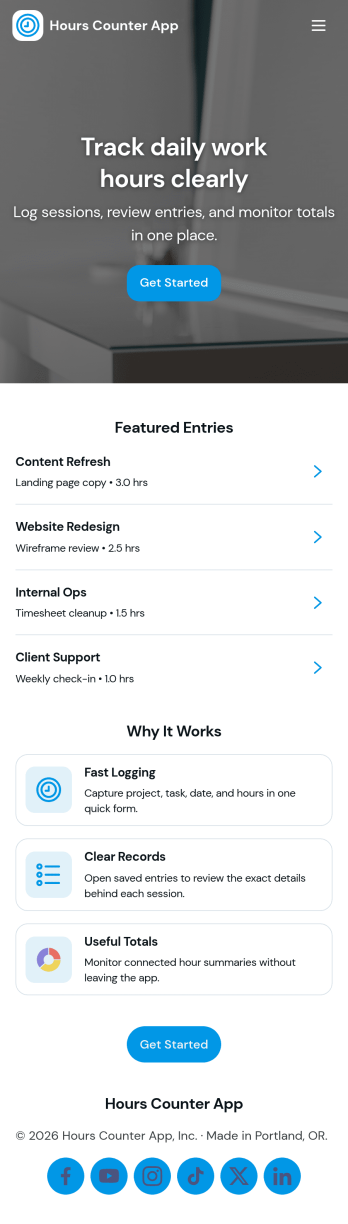 Hours Counter App Template