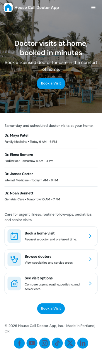 House Call Doctor App Template