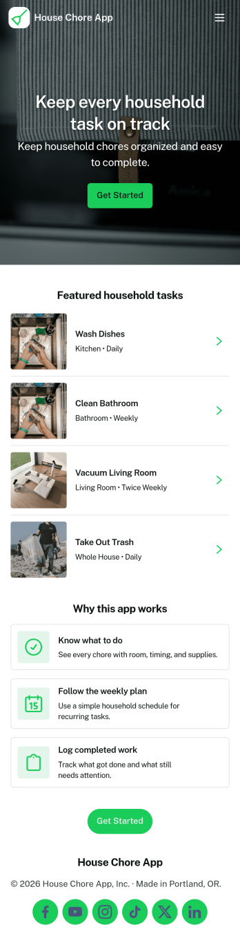 House Chore App Template
