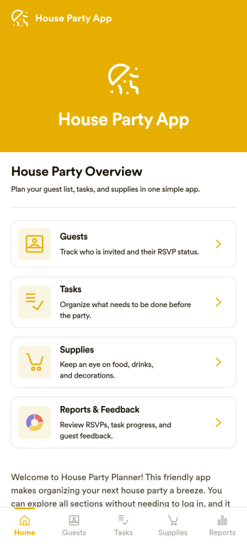 House Party App Template