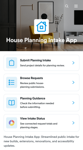 House Planning Intake App Template