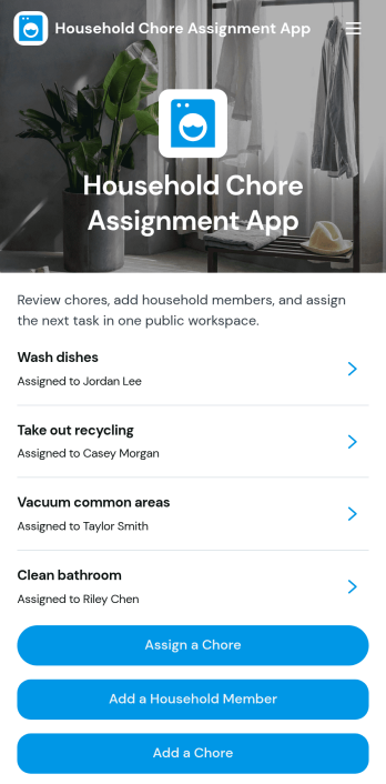 Household Chore Assignment App Template