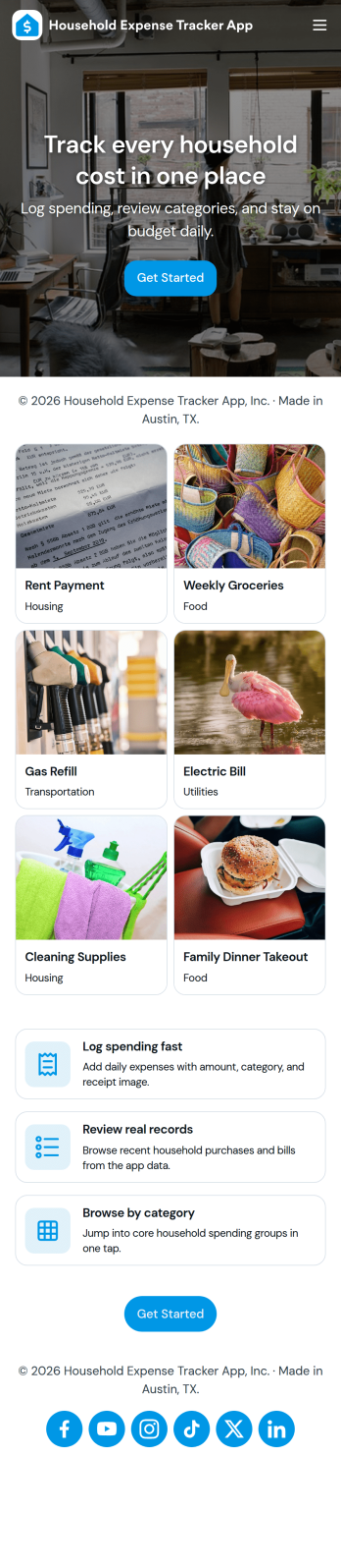 Household Expense Tracker App Template