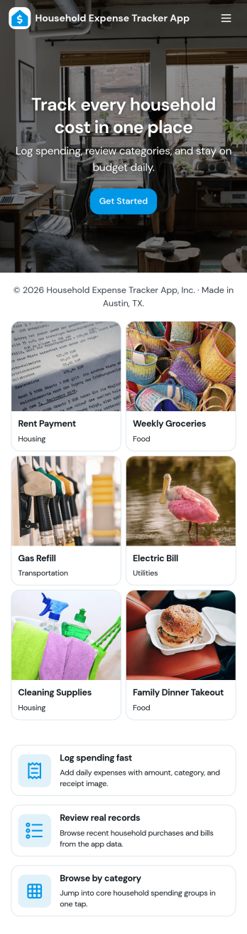 Household Expense Tracker App Template