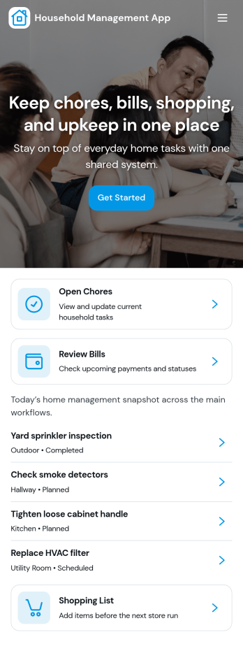Household Management App Template