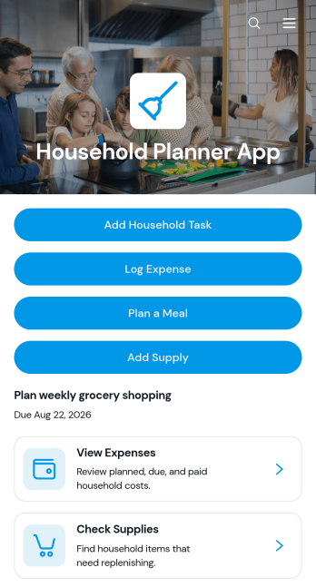 Household Planner App Template