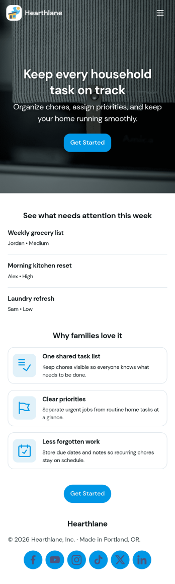 Household Task Manager App Template