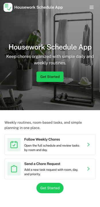 Housework Schedule App Template
