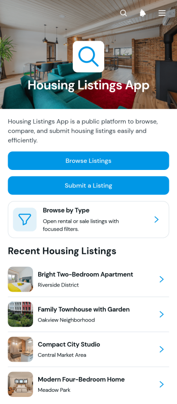 Housing Listings App Template