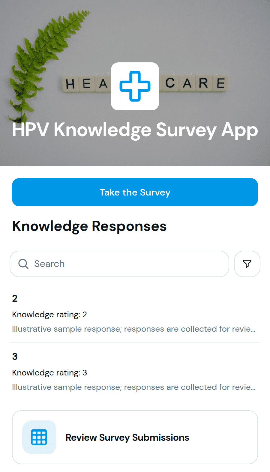 HPV Knowledge Survey App Template | Jotform