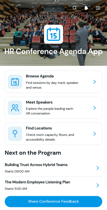 HR Conference Agenda App Template