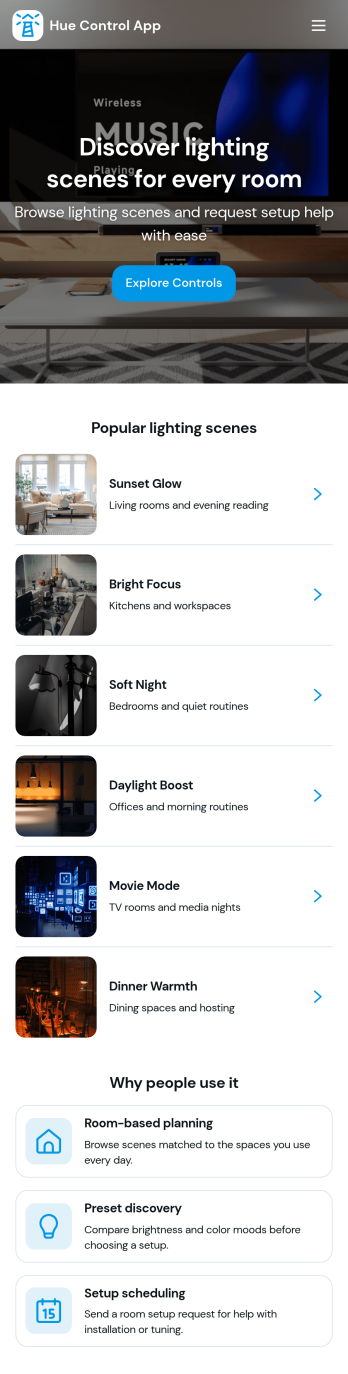 Hue Control App Template