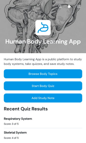 Human Body Learning App Template