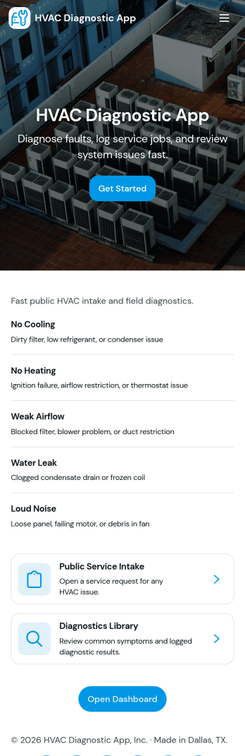 Hvac Diagnostic App Template