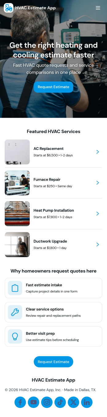 Hvac Estimate App Template