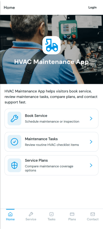 HVAC Maintenance App Template