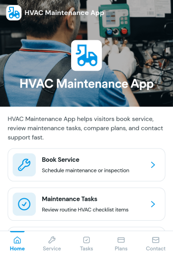 HVAC Maintenance App Template