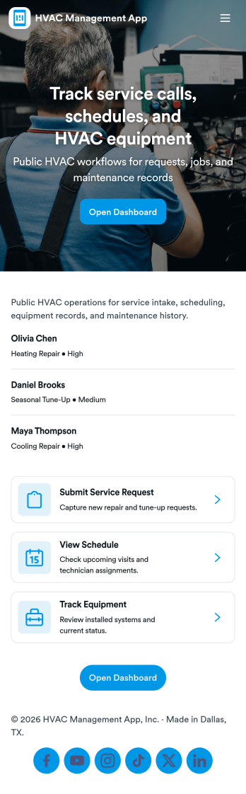 HVAC Management App Template