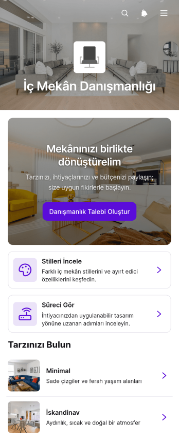 İç Mekân Tasarımı Danışmanlık Uygulama Șablonu
