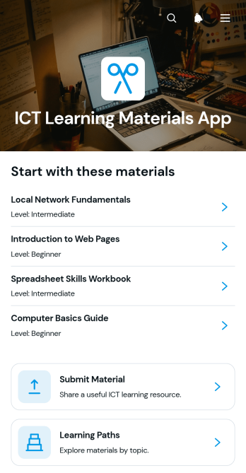 ICT Learning Materials App Template