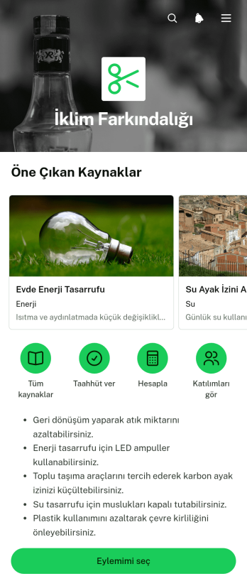 İklim Farkındalığı Uygulama Șablonu