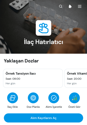 İlaç Hatırlatma Uygulama Șablonu