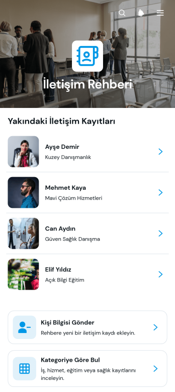 İletişim Rehberi Uygulama Șablonu