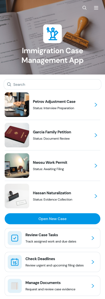 Immigration Case Management App Template