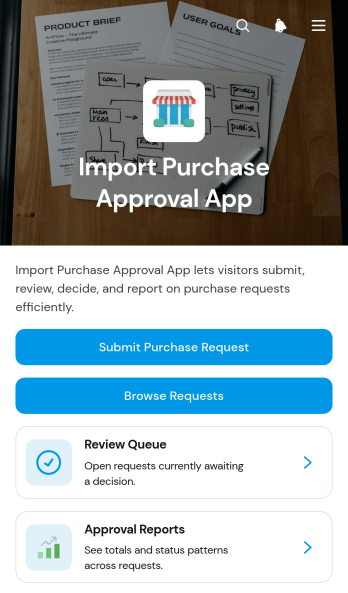 Import Purchase Approval App Template