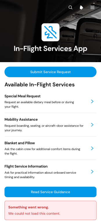 In-Flight Services App Template