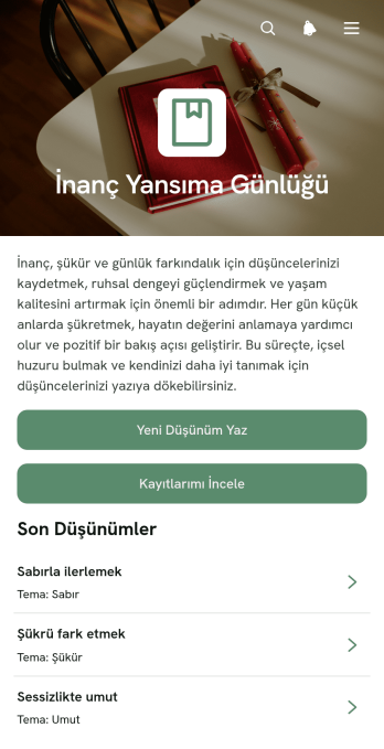 İnanç Düşünüm Günlüğü Uygulama Șablonu