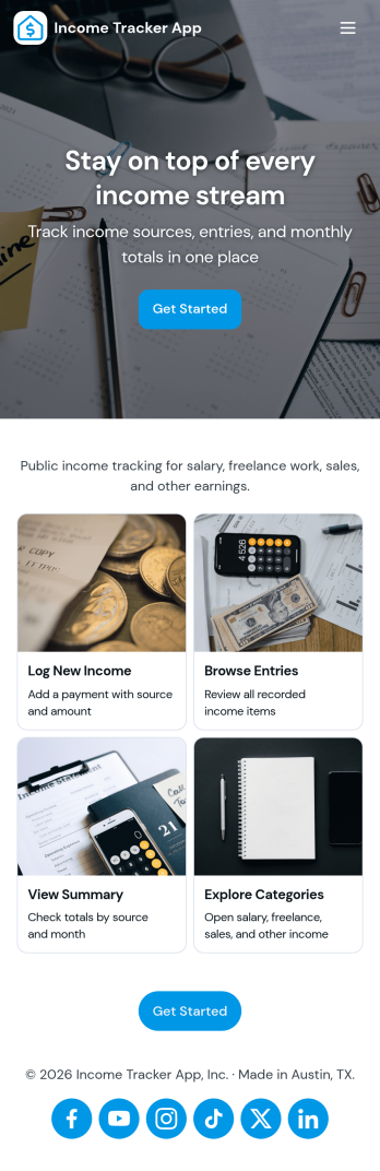 Income Tracker App Template