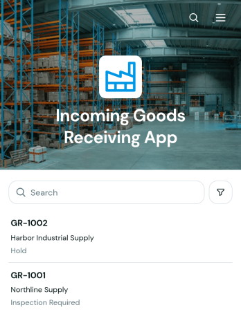 Incoming Goods Receiving App Template