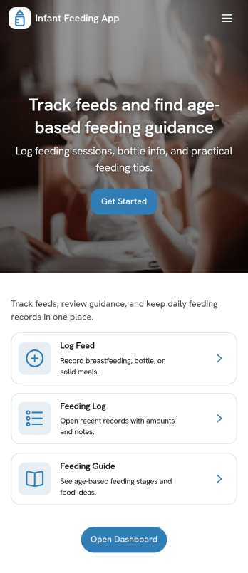 Infant Feeding App Template