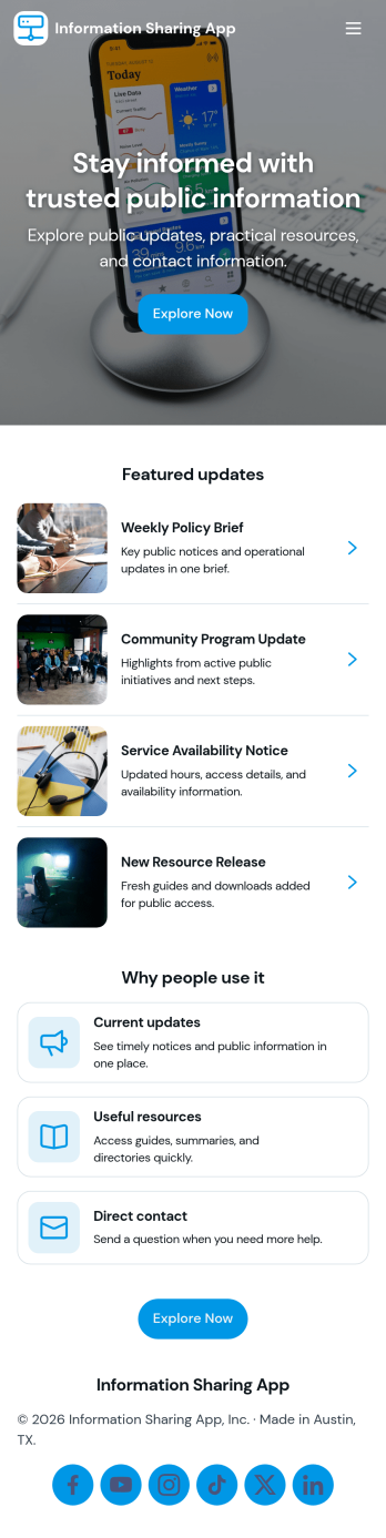 Information Sharing App Template