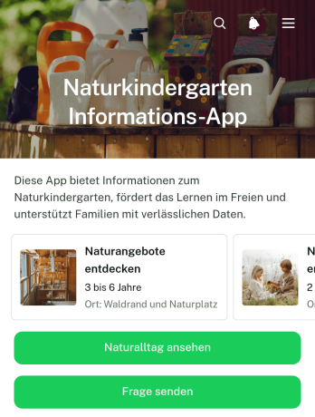 Informations-App für Naturnahe Kinderbetreuung
