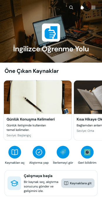 İngilizce Öğrenme Yolu Uygulama Șablonu