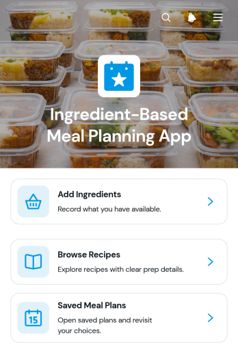 Ingredient-Based Meal Planning App Template