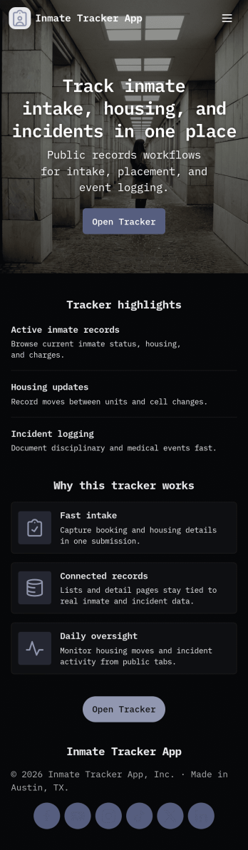 Inmate Tracker App Template