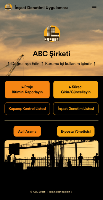 İnşaat Denetim Uygulama Șablonu