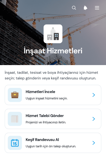 İnşaat Hizmetleri Uygulama Șablonu