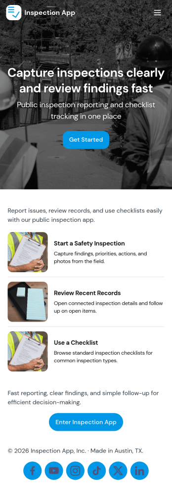 Inspection App Template
