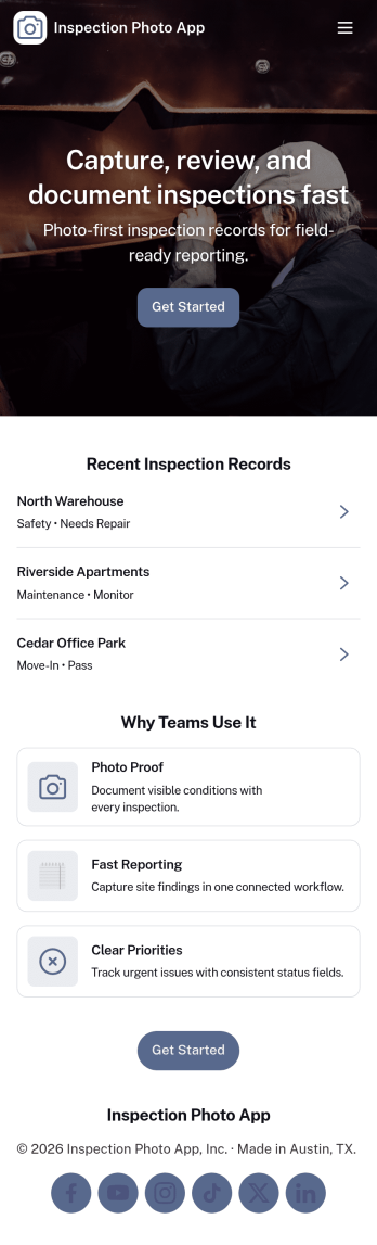 Inspection Photo App Template