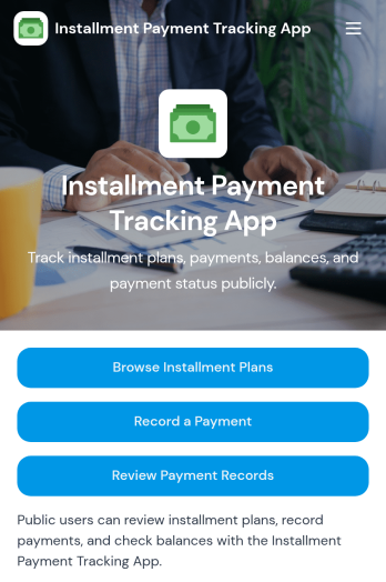 Installment Payment Tracking App Template