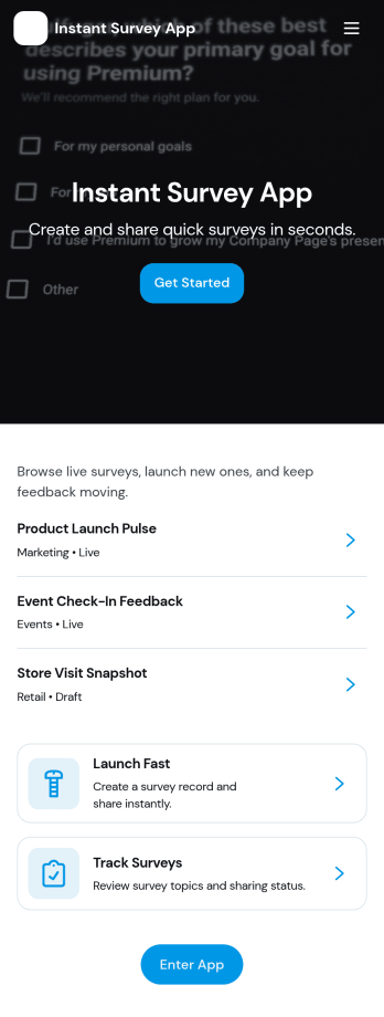 Instant Survey App Template