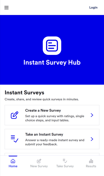 Instant Survey Hub App Template