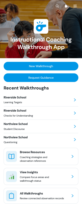 Instructional Coaching Walkthrough App Template