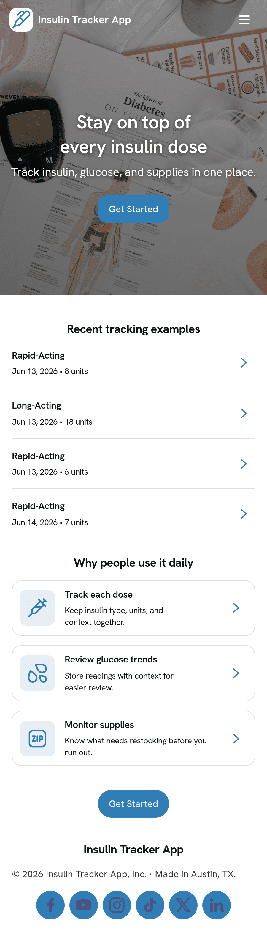 Insulin Tracker App Template | Jotform