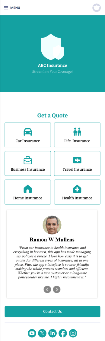 Insurance Quote App Template